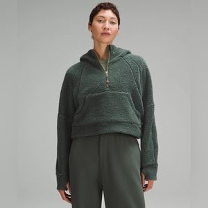 Lululemon Scuba Oversized Half-Zip Fleece Hoodie in “dark forest”